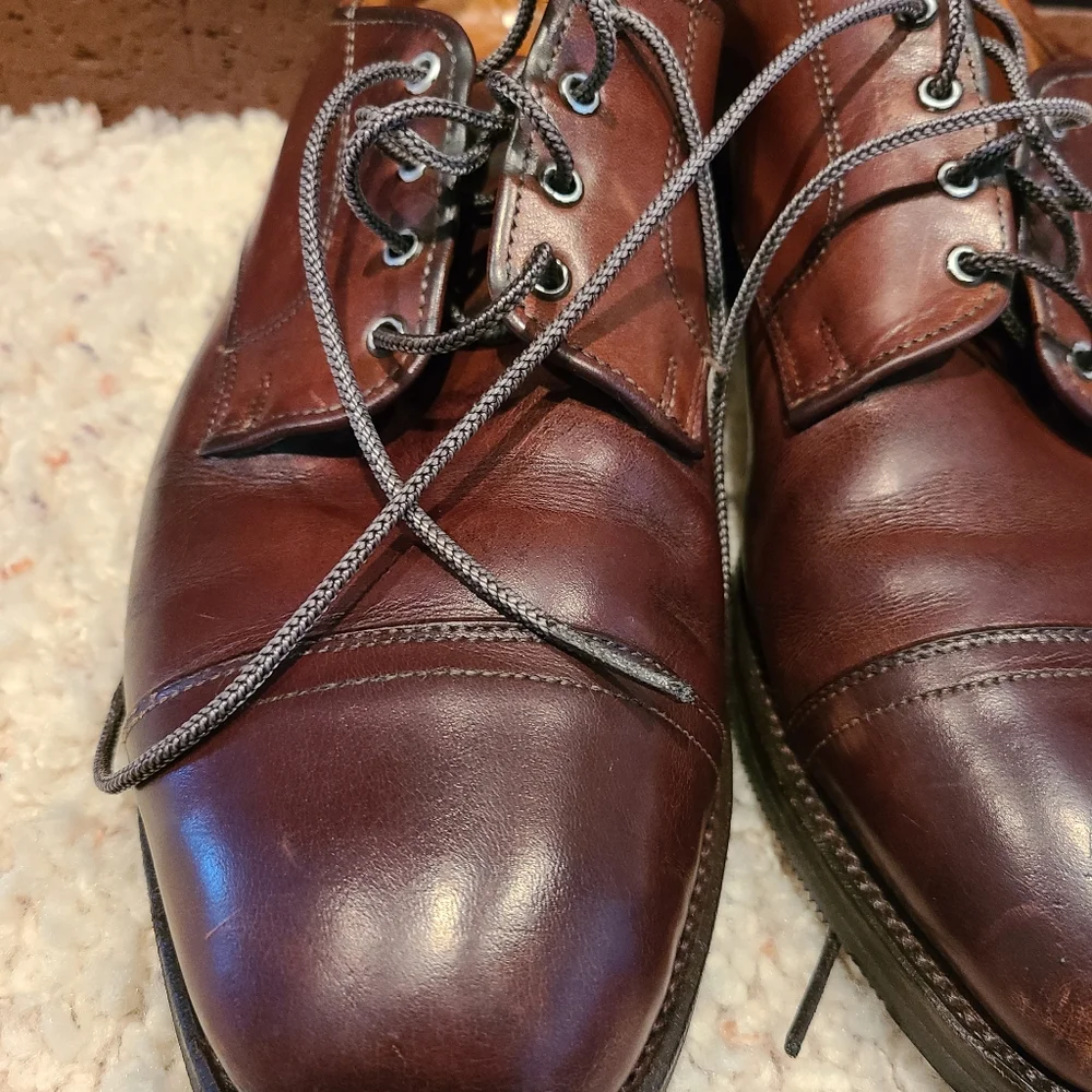 Allen Edmonds Brown Cap-Toe Oxford Lace-Up Dress Shoes Size 9 1/2 D - Picture 8 of 12